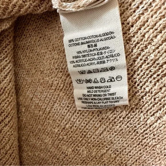 Free People Shipping News Oversized Tunic Sweater Women L Beige Tan Cozy Beachy - Picture 13 of 15